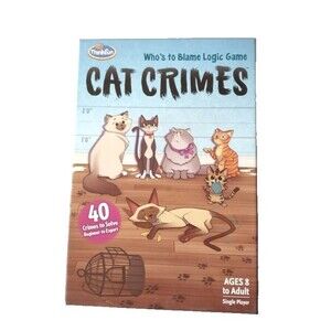 ThinkFun "Cat Crimes" Logic Board Game Who's to Blame 8+ NEW SEALED
